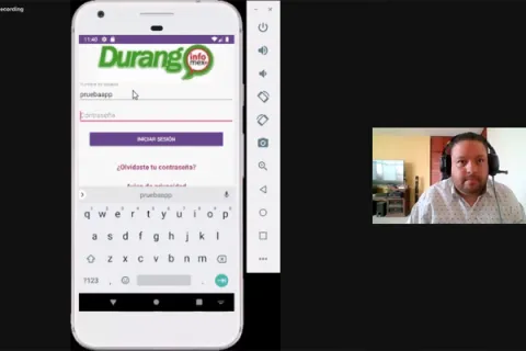 Captura de pantalla de la sesión virtual