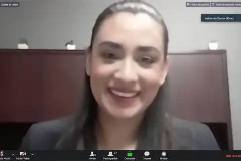 Captura de pantalla de la sesión virtual