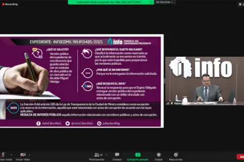 Captura de pantalla de la sesión virtual