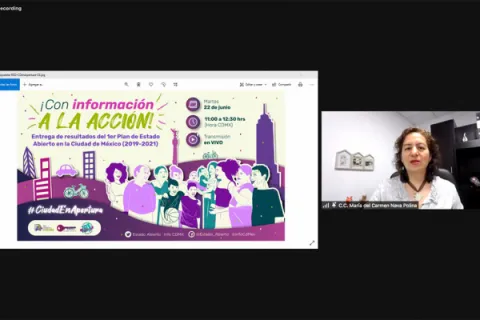 Captura de pantalla de la sesión virtual