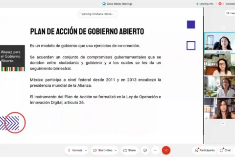 Captura de pantalla de la sesión virtual