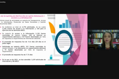 Captura de pantalla de la sesión virtual