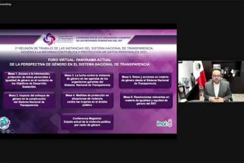Captura de pantalla de la sesión virtual