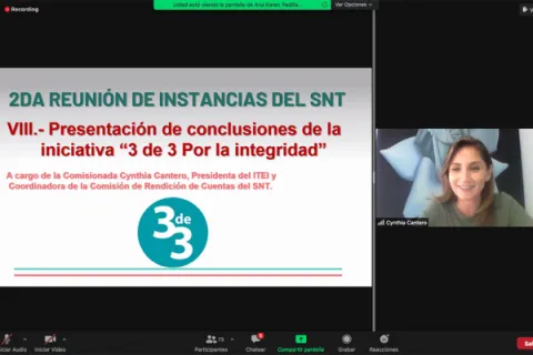 Captura de pantalla de la sesión virtual