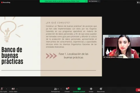 Captura de pantalla de la sesión virtual