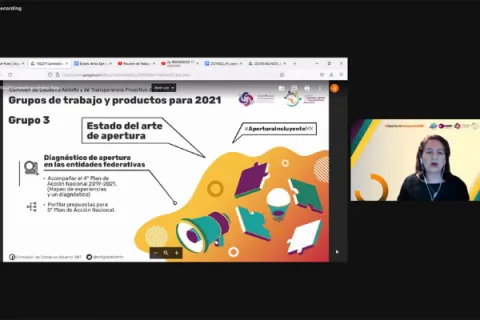 Captura de pantalla de la sesión virtual