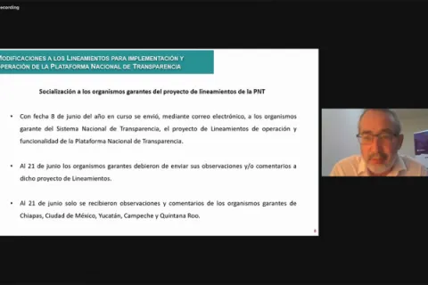Captura de pantalla de la sesión virtual
