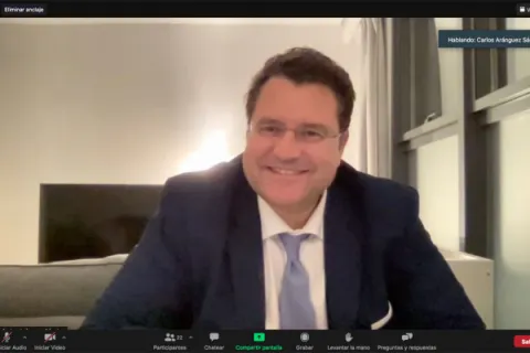 Captura de pantalla de la sesión virtual