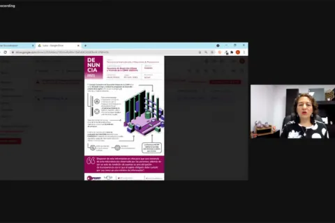 Captura de pantalla de la sesión virtual