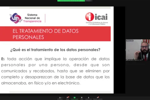 Captura de pantalla de la sesión virtual