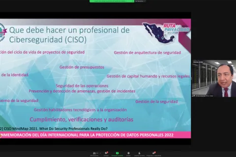 Captura de pantalla de la sesión virtual