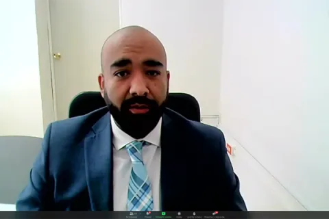 Captura de pantalla de la sesión virtual