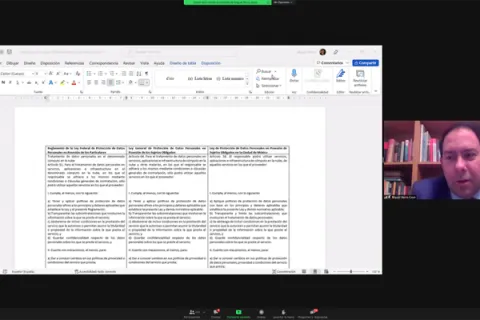 Captura de pantalla de la sesión virtual