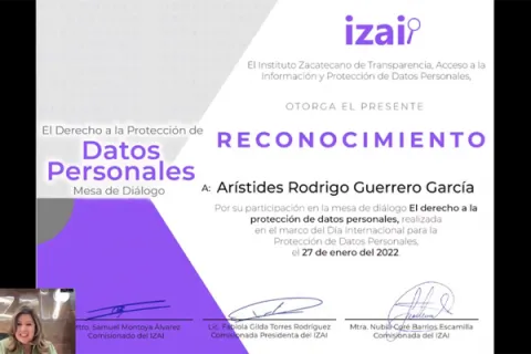 Captura de pantalla de la sesión virtual