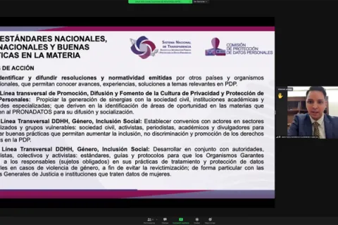 Captura de pantalla de la sesión virtual