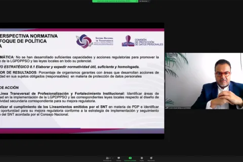 Captura de pantalla de la sesión virtual