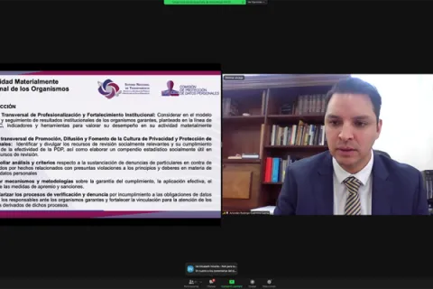 Captura de pantalla de la sesión virtual