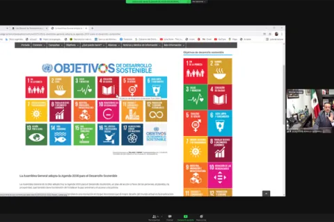 Captura de pantalla de la sesión virtual