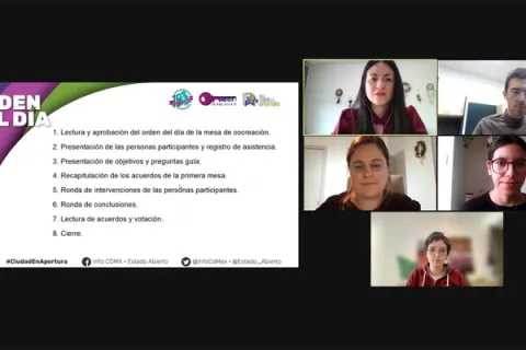 Captura de pantalla de la sesión virtual