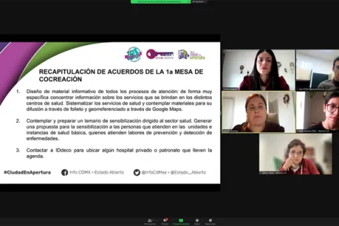 Captura de pantalla de la sesión virtual