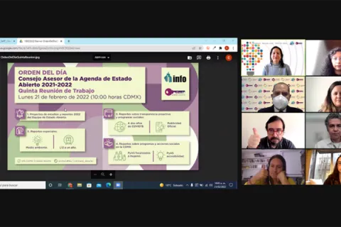 Captura de pantalla de la sesión virtual
