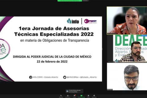 Captura de pantalla de la sesión virtual