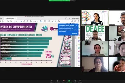 Captura de pantalla de la sesión virtual