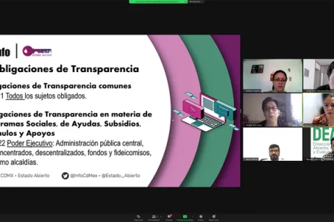 Captura de pantalla de la sesión virtual