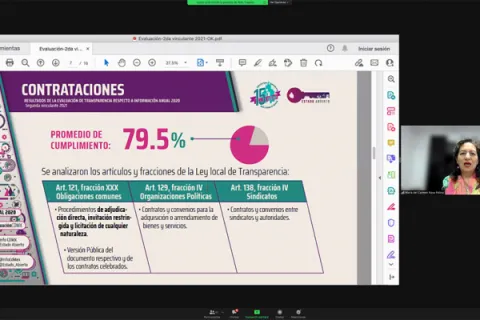 Captura de pantalla de la sesión virtual