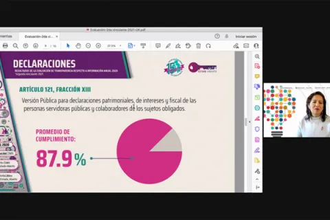 Captura de pantalla de la sesión virtual