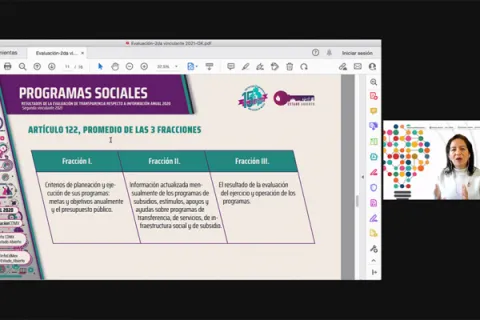 Captura de pantalla de la sesión virtual