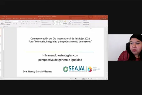 Captura de pantalla de la sesión virtual