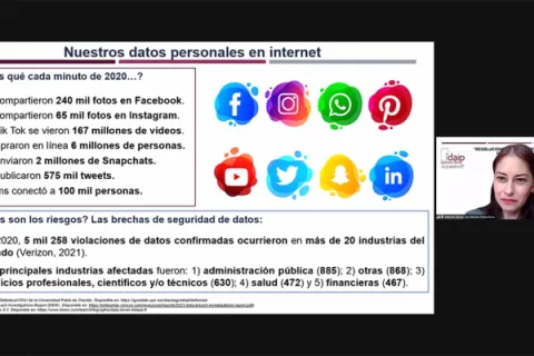 Captura de pantalla de la sesión virtual