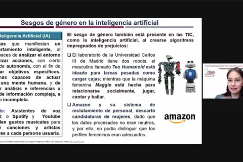 Captura de pantalla de la sesión virtual