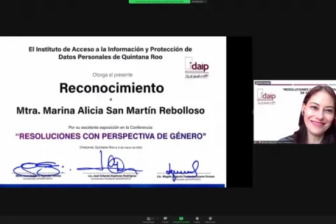 Captura de pantalla de la sesión virtual