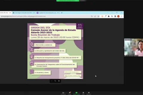 Captura de pantalla de la sesión virtual
