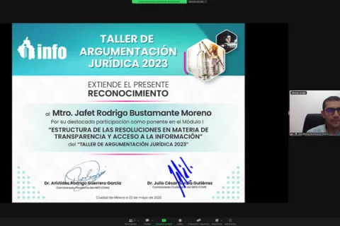 Captura de pantalla de la sesión virtual