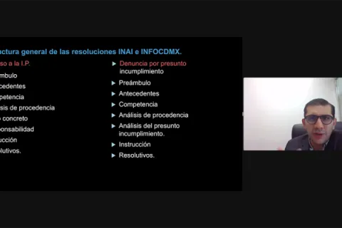 Captura de pantalla de la sesión virtual