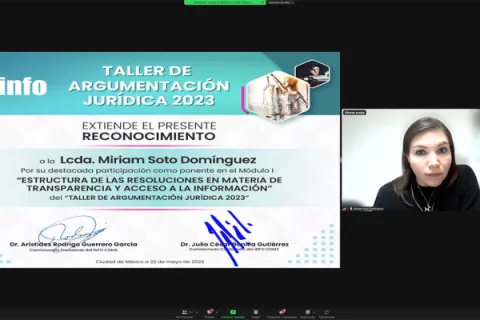 Captura de pantalla de la sesión virtual