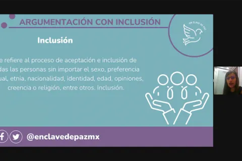 Captura de pantalla de la sesión virtual