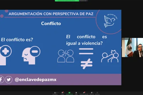 Captura de pantalla de la sesión virtual