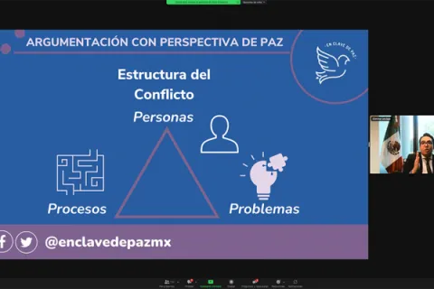 Captura de pantalla de la sesión virtual