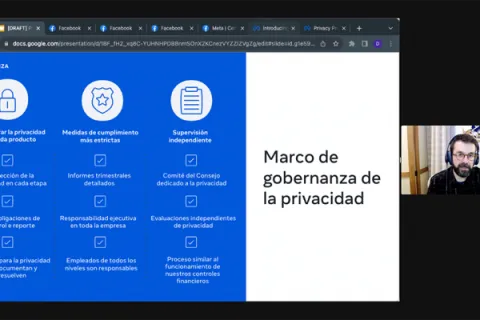 Captura de pantalla de la sesión virtual