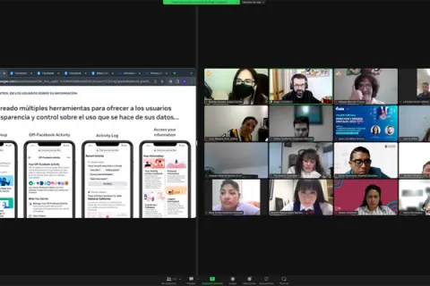 Captura de pantalla de la sesión virtual