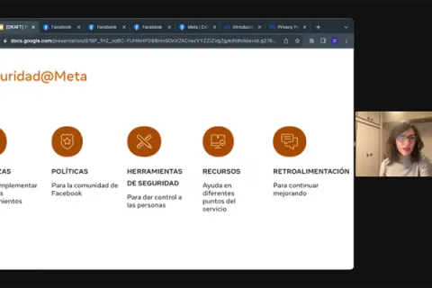 Captura de pantalla de la sesión virtual