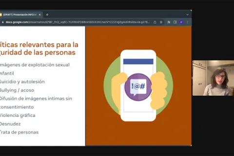 Captura de pantalla de la sesión virtual