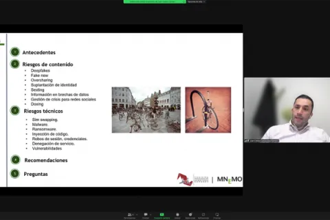 Captura de pantalla de la sesión virtual