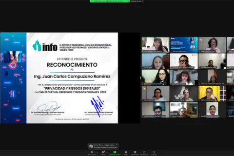 Captura de pantalla de la sesión virtual