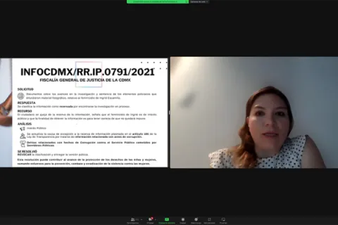 Captura de pantalla de la sesión virtual