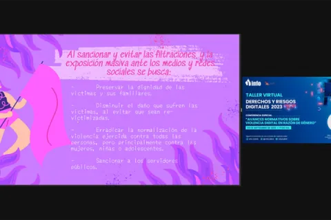 Captura de pantalla de la sesión virtual